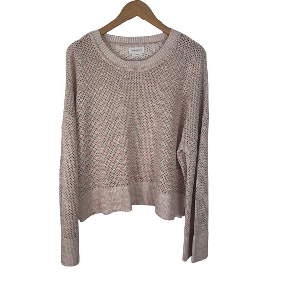 Lovers and Friends Open Knit Sweater Women‎ Pink Coastal Beachy Size XL Revolve - Picture 1 of 8